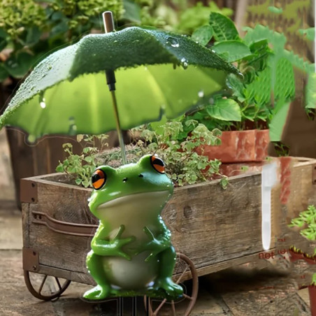 Cute Frog Garden Stake Under the Rain - Waterproof Yard Art