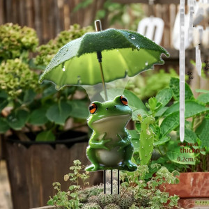 Cute Frog Garden Stake Under the Rain - Waterproof Yard Art