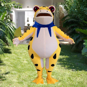 Cute Tropical Frog Mascot | Funny Yellow Adult Costume