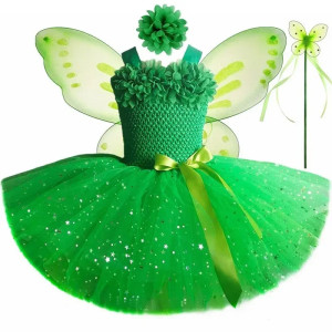 Green Fairy Costume for Kids "Glimmering Wings" Tutu Dress