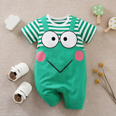 Cute Green Frog Baby Romper 0-18m | Soft Cotton Gift Idea