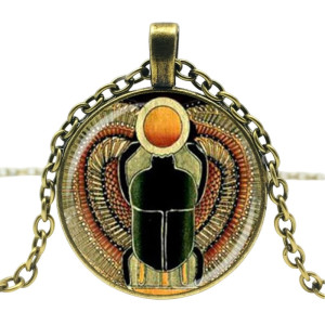 Sun of Ra Winged Scarab Pendant | Unique Egyptian Jewelry