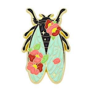 Ebony Flower Scarab Beetle Pin | Unique Egyptian Jewelry