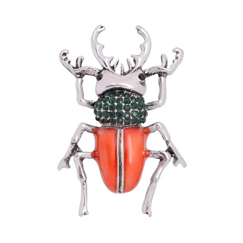 Royal Mandarin Scarab Beetle Brooch | Unique Insect Jewelry