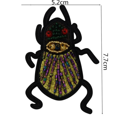 "Royal Twilight" Beetle Patch - Embroidered Iron-On Applique