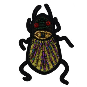 "Royal Twilight" Beetle Patch - Embroidered Iron-On Applique