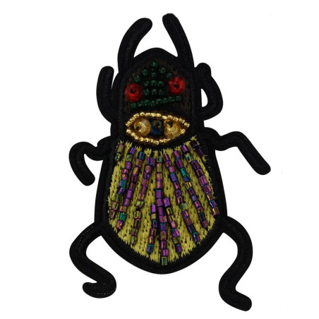 "Royal Twilight" Beetle Patch - Embroidered Iron-On Applique