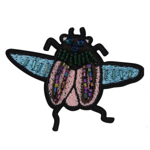 'Pastel Wings' Scarab Beetle Patch - Cute Embroidered Iron-On