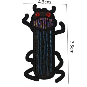 "Dark Guardian" Scarab Beetle Patch - Embroidered Iron-On
