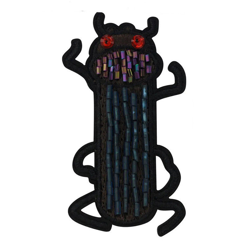 "Dark Guardian" Scarab Beetle Patch - Embroidered Iron-On