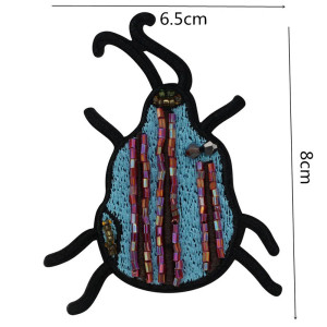 "Sparkling Sky" Beetle Patch - Handmade Embroidered Iron-On