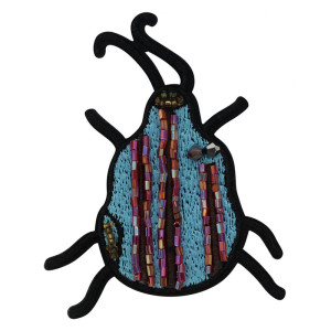 "Sparkling Sky" Beetle Patch - Handmade Embroidered Iron-On