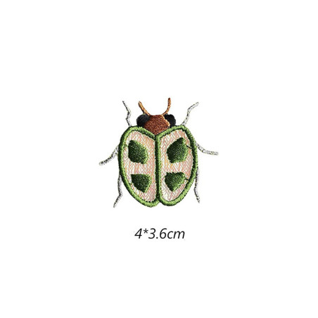Cute Green Foliage Beetle Patch | Unique Embroidered Gift Idea
