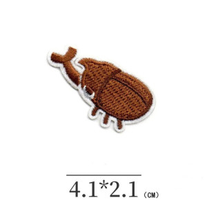 "Brown Warrior" Beetle Patch | Unique Embroidered Bug Gift