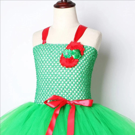 Girls Frog Tutu Costume Dress with Headband | Green & Pink