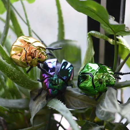 Chrome Wind-Up Beetle Toy | Unique Mechanical Gift | 3 Colors