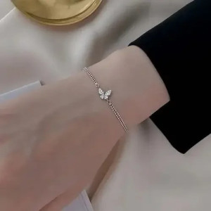 Bracelet Papillon Minimaliste Argenté