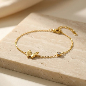 Bracelet Papillon Doré Élégance Aérienne