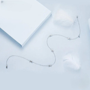Bracelet Papillon Argent Légèreté Cristalline - Argent Sterling 925S plaqué Or Blanc