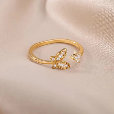 Magniffique Bague Papillon Élégance Doré