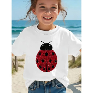 Cute Ladybug T-Shirt for Girls | 100% Cotton | Unique Gift