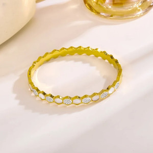 Chic Honeycomb Bee Bracelet | Gold & Silver Crystal Jewelry