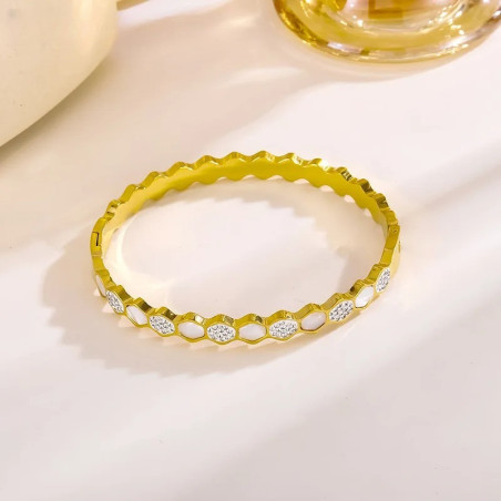Chic Honeycomb Bee Bracelet | Gold & Silver Crystal Jewelry