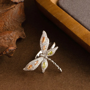 Dragonfly & Butterfly Ring 925 Silver 'Sparkling Garden'