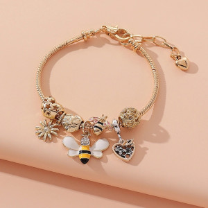 Golden Charms Bee Bracelet | Stainless Steel Bee Jewelry