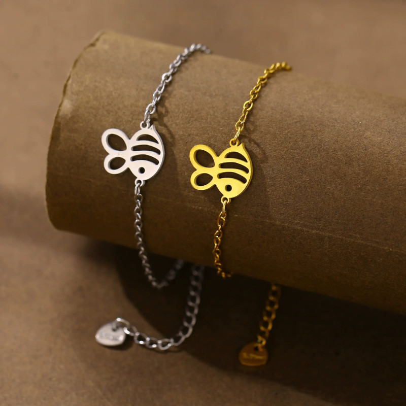 "Royal Essence" Bee Bracelet - Minimalist Gold or Silver Jewelry