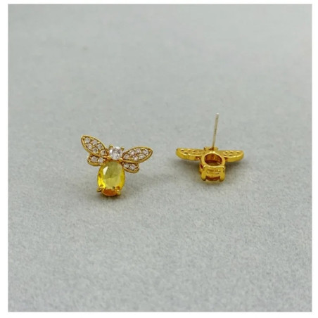 Bee Earrings “Golden Light” - 925 Sterling Silver Jewelry