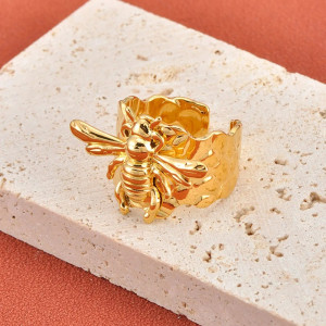 Majestic Gold Bee Ring | Stainless Steel Jewelry for Women