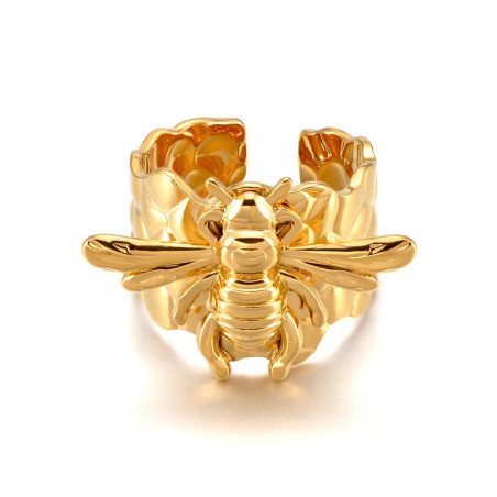 Majestic Gold Bee Ring | Stainless Steel Jewelry for Women