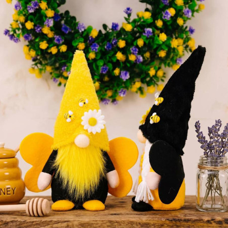 Bee Gnome "Honey Polka Dot" | Cute Spring & Farmhouse Decor