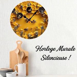 Royal Geometry Bee Wall Clock | Modern 3D Honeycomb Design