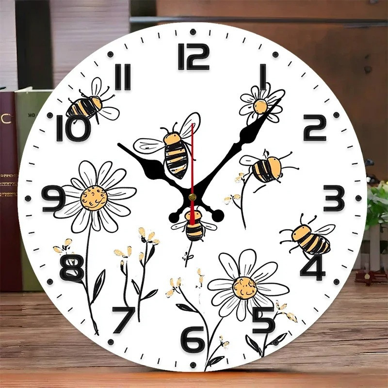 "Flower Dream" Bee Wall Clock | Cute Nature-Inspired Home Decor
