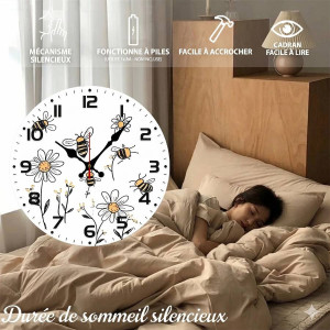 "Flower Dream" Bee Wall Clock | Cute Nature-Inspired Home Decor