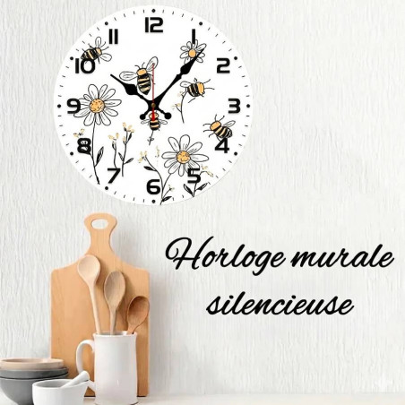 "Flower Dream" Bee Wall Clock | Cute Nature-Inspired Home Decor