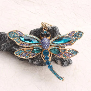 Vintage Dragonfly Keychain | Silver & Turquoise Boho Charm Gift