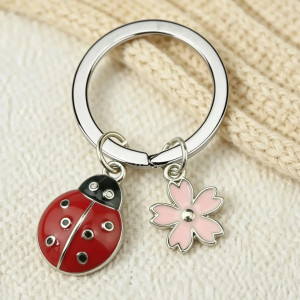 Cute Ladybug Keychain with Cherry Blossom | Unique Gift Idea