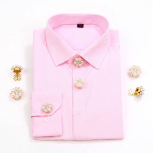 “Pearly Elegance” Flower Button Cover | Cute Shirt Accessory