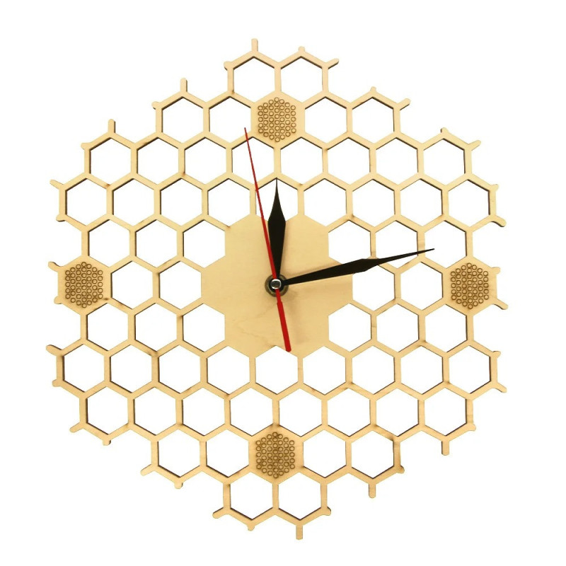 Bee Honeycomb Wall Clock | Unique Wooden Quartz Clock Gift