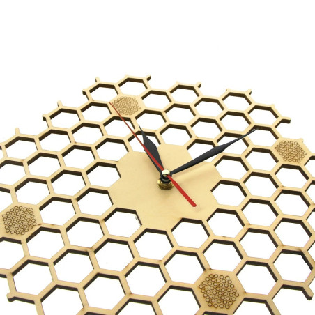 Bee Honeycomb Wall Clock | Unique Wooden Quartz Clock Gift