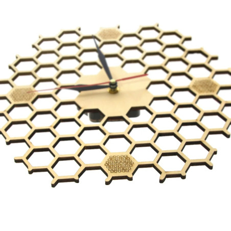 Bee Honeycomb Wall Clock | Unique Wooden Quartz Clock Gift