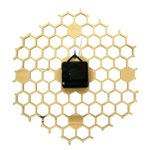 Bee Honeycomb Wall Clock | Unique Wooden Quartz Clock Gift