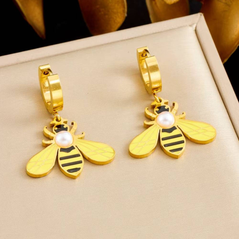Enchanted Garden Bee Dangle Earrings