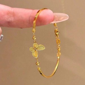 Adjustable Golden Glow Butterfly Bracelet
