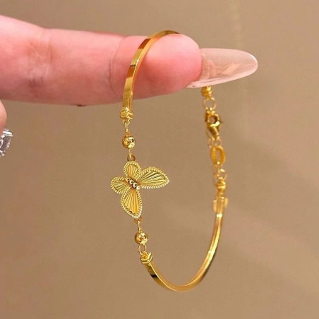 Adjustable Golden Glow Butterfly Bracelet