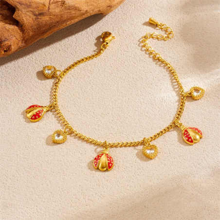 Details of the Ladybug Precious Hearts Charm Bracelet