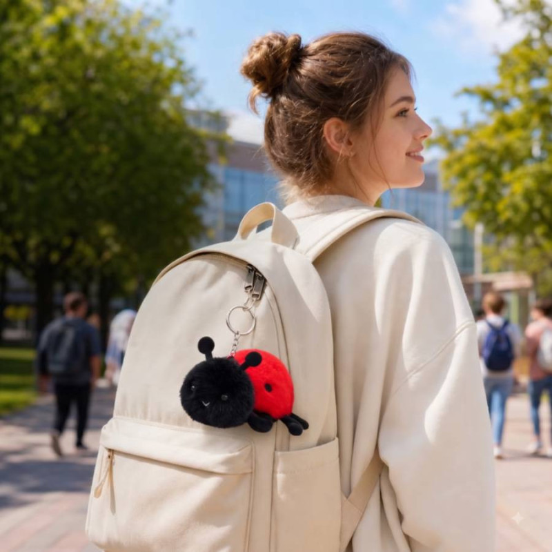 Cute Plush Ladybug Keychain 'Little Lucky Charm'
